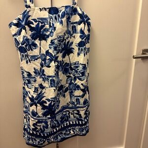 Loft Blue and White Mini Dress